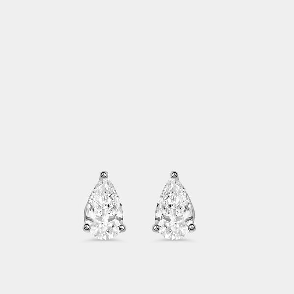 1 Carat Lab-Grown Diamond Pear-Shaped Classic Solitaire Studs — GILDED New York