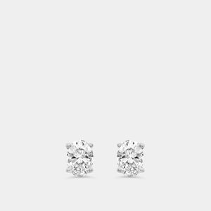 Gilded 1/2 Carat Lab-Grown Diamond Oval-Shaped Classic Solitaire Studs