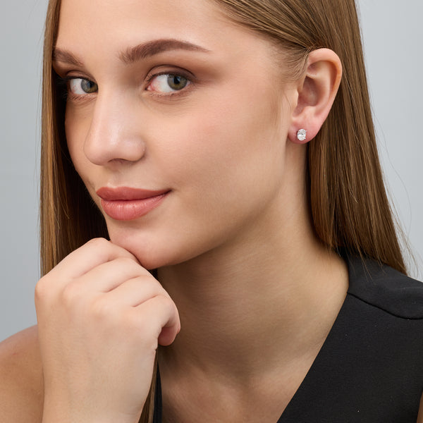 1 and 1/2 Carat Lab-Grown Diamond Oval-Shaped Classic Solitaire Studs — GILDED New York