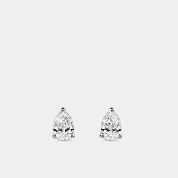 1/2 Carat Lab-Grown Diamond Pear-Shaped Classic Solitaire Studs — GILDED New York