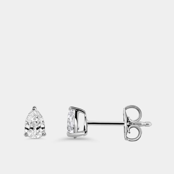 1/2 Carat Lab-Grown Diamond Pear-Shaped Classic Solitaire Studs — GILDED New York