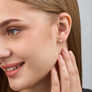 Gilded 1/2 Carat Lab-Grown Diamond Pear-Shaped Classic Solitaire Studs
