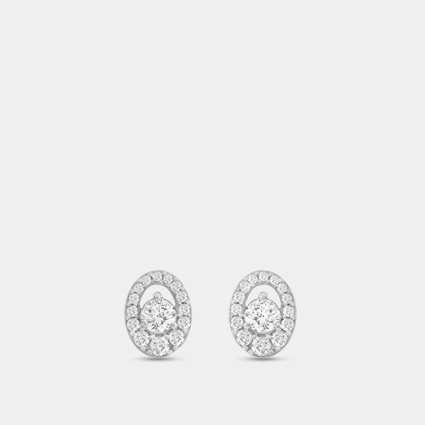 Gilded 1/2 Carat Lab-Grown Diamond Oval-Shaped Stud Plus with an Air Gap Halo