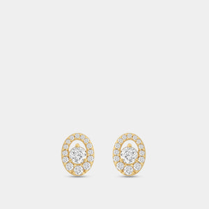 Gilded 1/2 Carat Lab-Grown Diamond Oval-Shaped Stud Plus with an Air Gap Halo