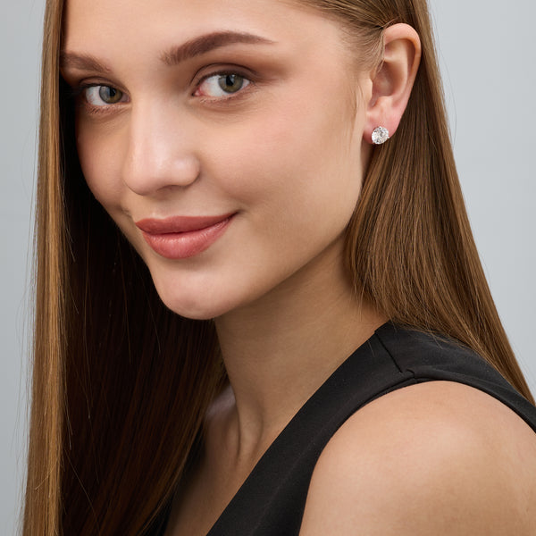 5 Carat Lab-Grown Diamond Round-Shaped Three-Prong, Martini Solitaire Studs — GILDED New York