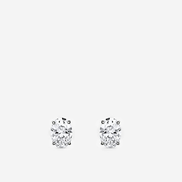 4 Carat Lab-Grown Diamond Oval-Shaped Classic Solitaire Studs — GILDED New York