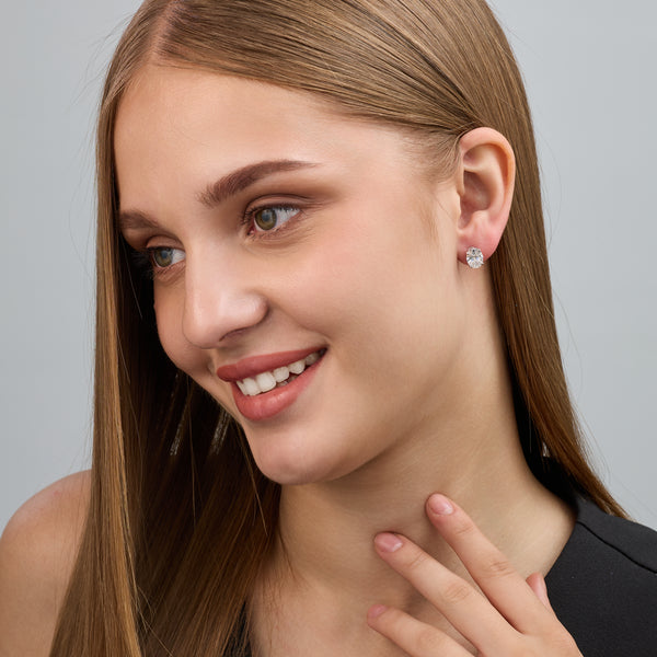 4 Carat Lab-Grown Diamond Oval-Shaped Classic Solitaire Studs — GILDED New York