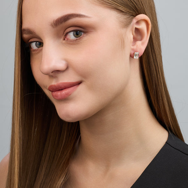 4 Carat Lab-Grown Diamond Emerald-Cut Classic Solitaire Studs — GILDED New York
