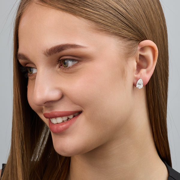 6 Carat Lab-Grown Diamond Pear-Shaped Classic Solitaire Studs — GILDED New York