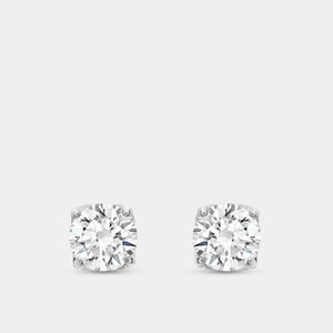 Gilded 7/8 Carat Lab-Grown Diamond Round-Shaped Stud Plus with a Round Halo