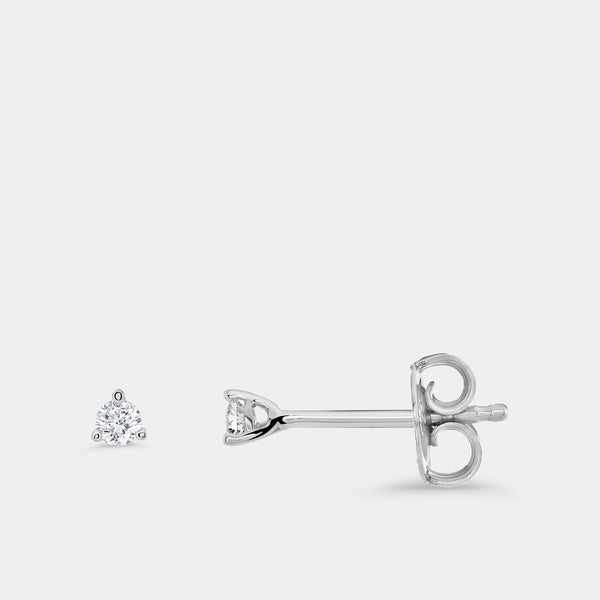1/10 Carat Lab-Grown Diamond Round-Shaped Three-Prong Martini Solitaire Studs — GILDED New York