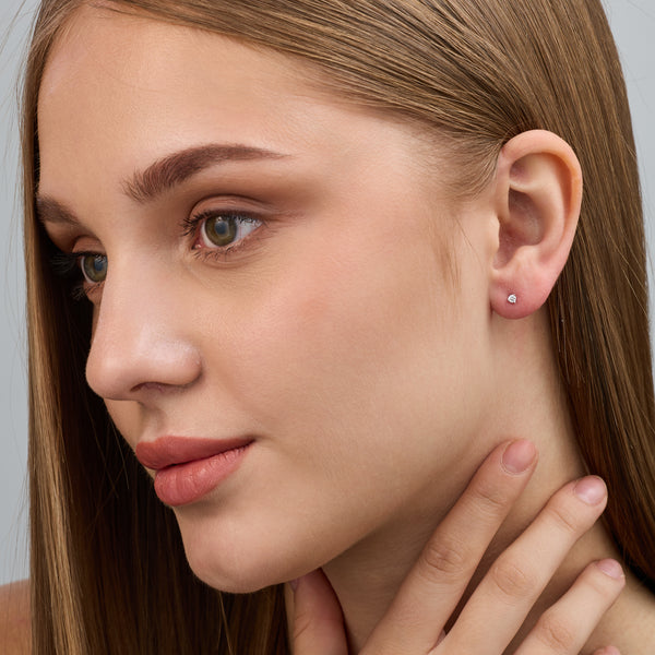 1/10 Carat Lab-Grown Diamond Round-Shaped Three-Prong Martini Solitaire Studs — GILDED New York