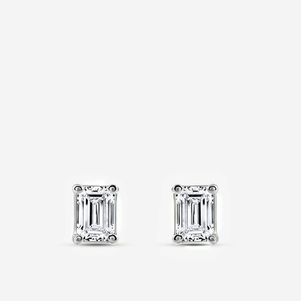 1/2 Carat Lab-Grown Diamond Emerald-Cut Classic Solitaire Studs — GILDED New York