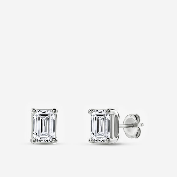 1/2 Carat Lab-Grown Diamond Emerald-Cut Classic Solitaire Studs — GILDED New York