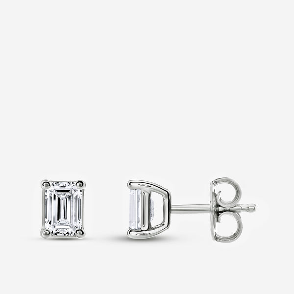 1/2 Carat Lab-Grown Diamond Emerald-Cut Classic Solitaire Studs — GILDED New York