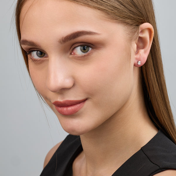 1/2 Carat Lab-Grown Diamond Emerald-Cut Classic Solitaire Studs — GILDED New York