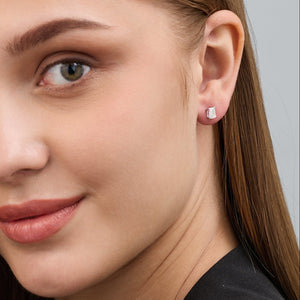Gilded 1 Carat Lab-Grown Diamond Emerald-Cut Classic Solitaire Studs