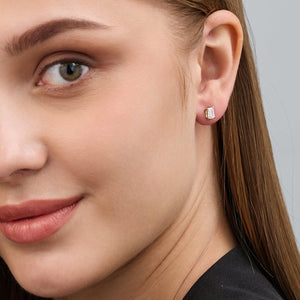 Gilded 1 Carat Lab-Grown Diamond Emerald-Cut Classic Solitaire Studs