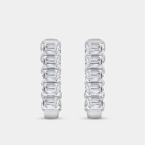 Gilded 2 Carat Lab-Grown Diamond Emerald-Cut Oval Hoops