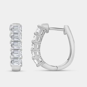 Gilded 2 Carat Lab-Grown Diamond Emerald-Cut Oval Hoops