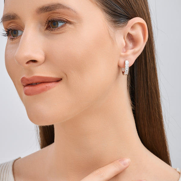 2 Carat Lab-Grown Diamond Emerald-Cut Oval Hoops — GILDED New York
