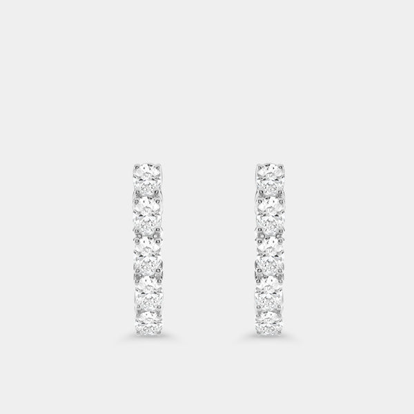 Gilded 2 Carat Lab-Grown Diamond Oval-Shaped Hoops