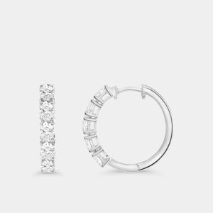 Gilded 2 Carat Lab-Grown Diamond Oval-Shaped Hoops
