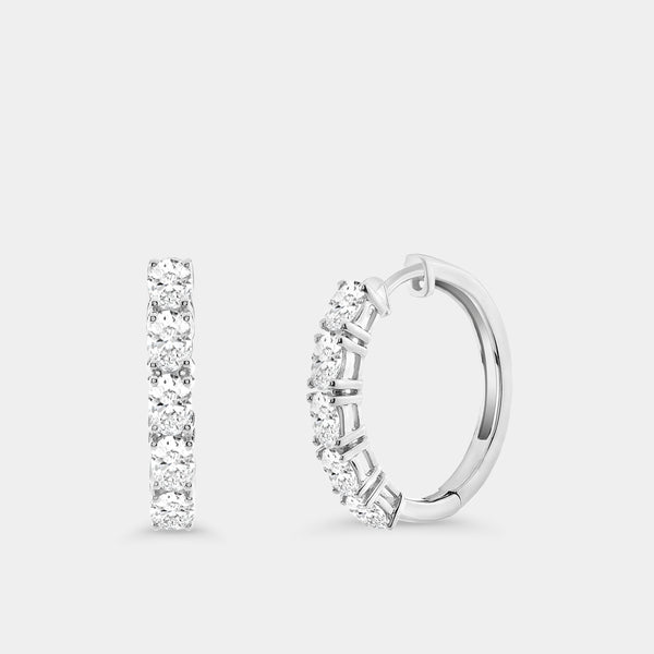 Gilded 2 Carat Lab-Grown Diamond Oval-Shaped Hoops