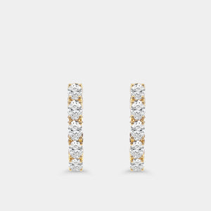 Gilded 2 Carat Lab-Grown Diamond Oval-Shaped Hoops