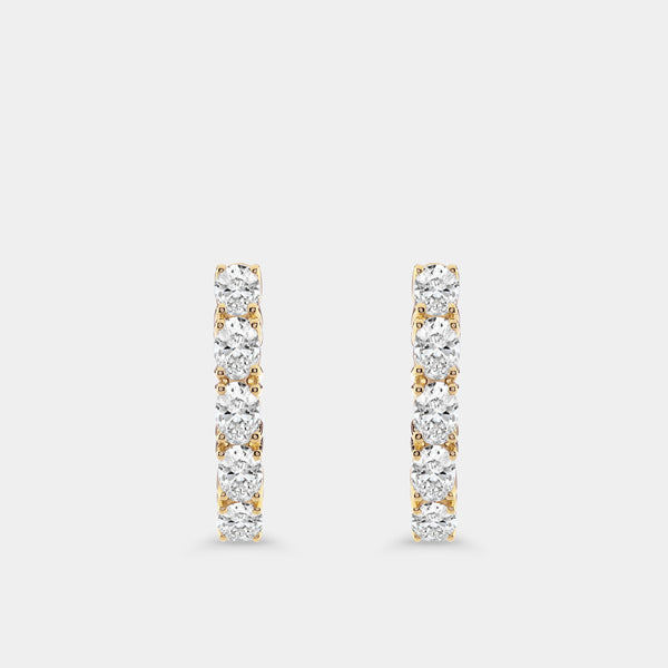 Gilded 2 Carat Lab-Grown Diamond Oval-Shaped Hoops