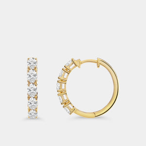 Gilded 2 Carat Lab-Grown Diamond Oval-Shaped Hoops