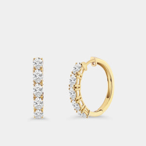 Gilded 2 Carat Lab-Grown Diamond Oval-Shaped Hoops