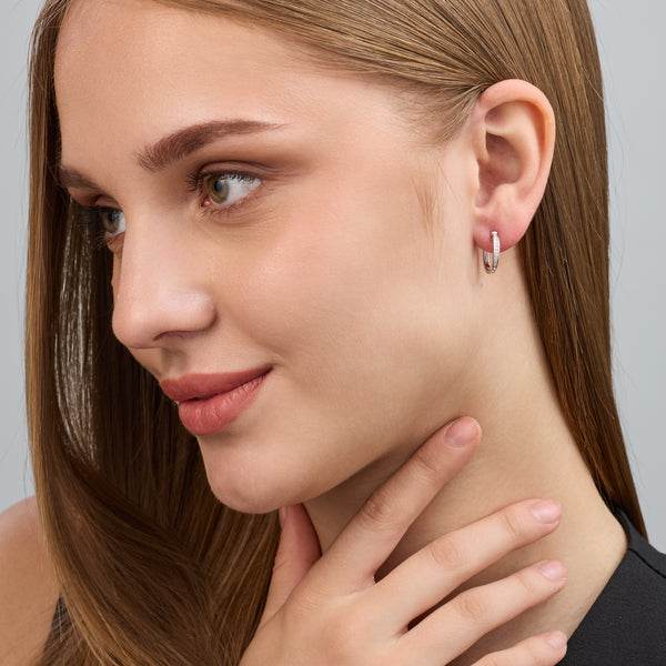 Gilded 1/10 Carat Lab-Grown Diamond Channel-Set Huggie Hoops
