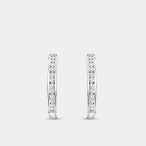 Gilded 1/10 Carat Lab-Grown Diamond Channel-Set Huggie Hoops