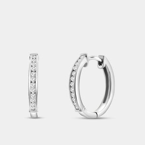 Gilded 1/10 Carat Lab-Grown Diamond Channel-Set Huggie Hoops