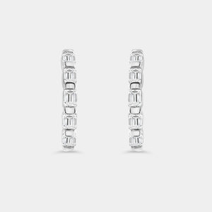 Gilded 1 Carat Lab-Grown Diamond Emerald-Cut Hoops