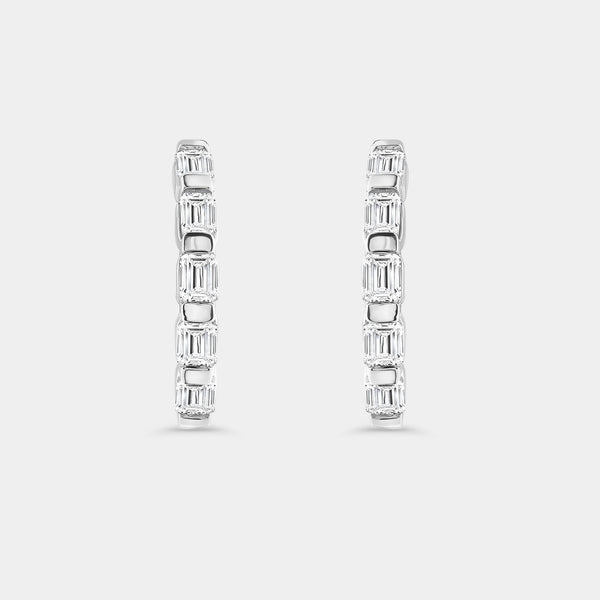 Gilded 1 Carat Lab-Grown Diamond Emerald-Cut Hoops