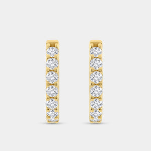 Gilded 2 Carat Lab-Grown Diamond Round-Shaped Inside-Out Hoops