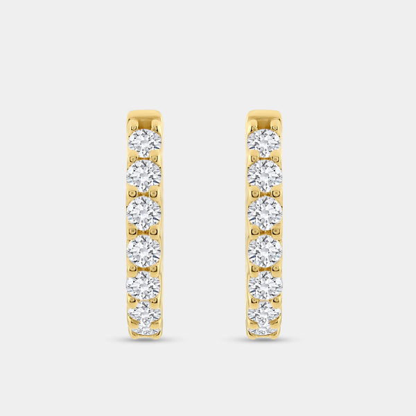2 Carat Lab-Grown Diamond Round-Shaped Inside-Out Hoops — GILDED New York