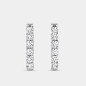 Gilded 2 Carat Lab-Grown Diamond Round-Shaped Inside-Out Hoops