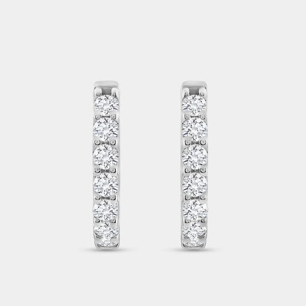 2 Carat Lab-Grown Diamond Round-Shaped Inside-Out Hoops — GILDED New York