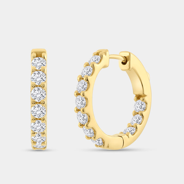2 Carat Lab-Grown Diamond Round-Shaped Inside-Out Hoops — GILDED New York