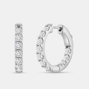 Gilded 2 Carat Lab-Grown Diamond Round-Shaped Inside-Out Hoops