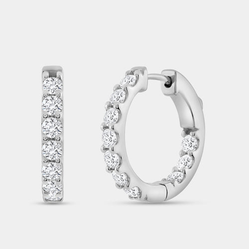 Gilded 2 Carat Lab-Grown Diamond Round-Shaped Inside-Out Hoops
