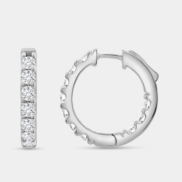 2 Carat Lab-Grown Diamond Round-Shaped Inside-Out Hoops — GILDED New York