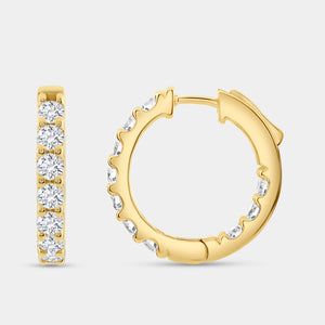Gilded 2 Carat Lab-Grown Diamond Round-Shaped Inside-Out Hoops