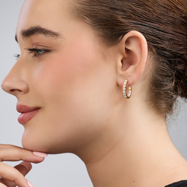 2 Carat Lab-Grown Diamond Round-Shaped Inside-Out Hoops — GILDED New York