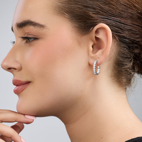 2 Carat Lab-Grown Diamond Round-Shaped Inside-Out Hoops — GILDED New York
