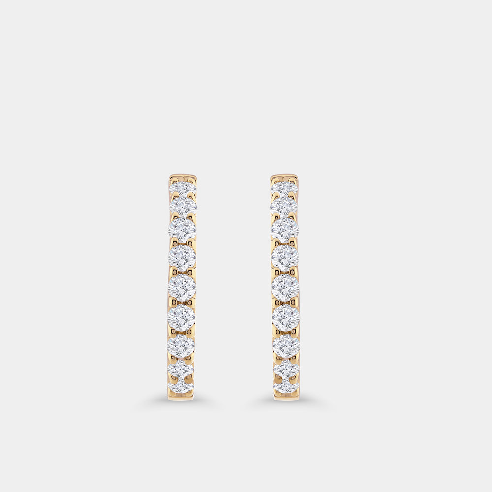 Gilded 3 Carat Lab-Grown Diamond Round-Shaped Inside-Out Hoops