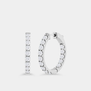Gilded 3 Carat Lab-Grown Diamond Round-Shaped Inside-Out Hoops